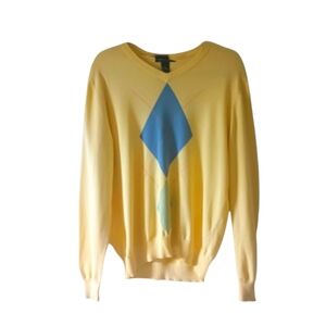 Vintage Consensus Sportswear V-Neck Lemon Yellow Sweater